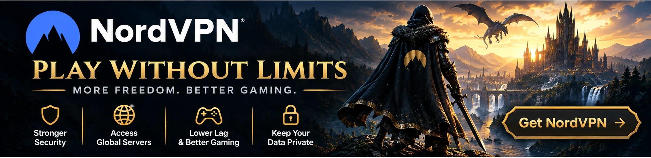 NordVPN — Play Without Limits. More freedom, better gaming.